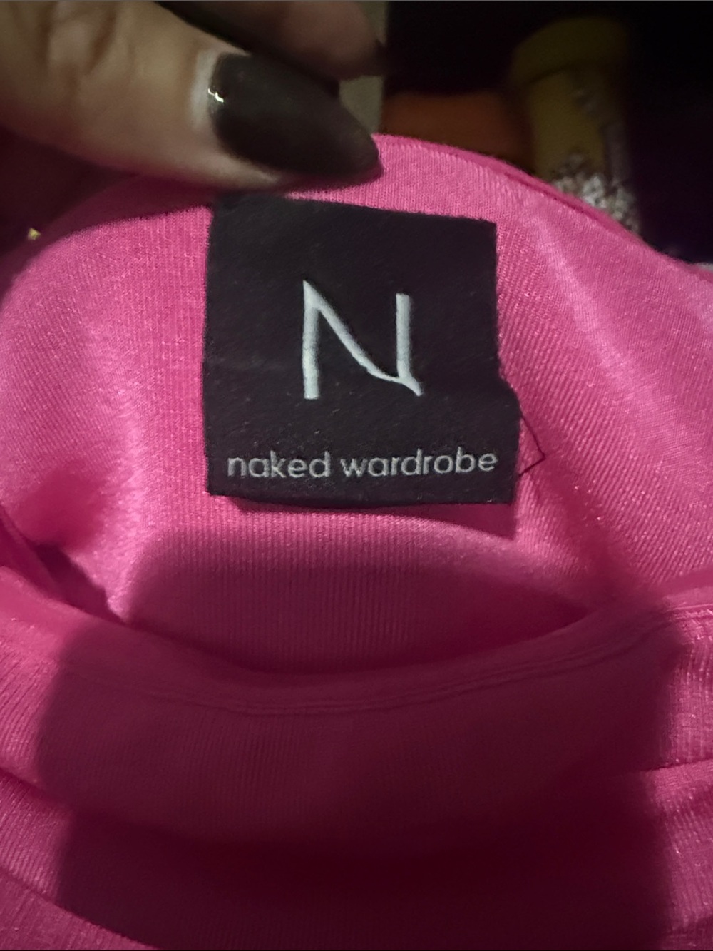 naked wardrobe Hot Pink One-Shoulder Draped Slip Dress - Picture 2 of 4